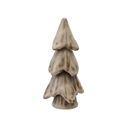 Cream Stoneware Tree with Reactive Glaze Finish