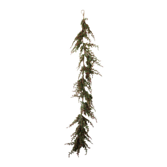 Faux Cypress Red Winterberry Garland or Wreath