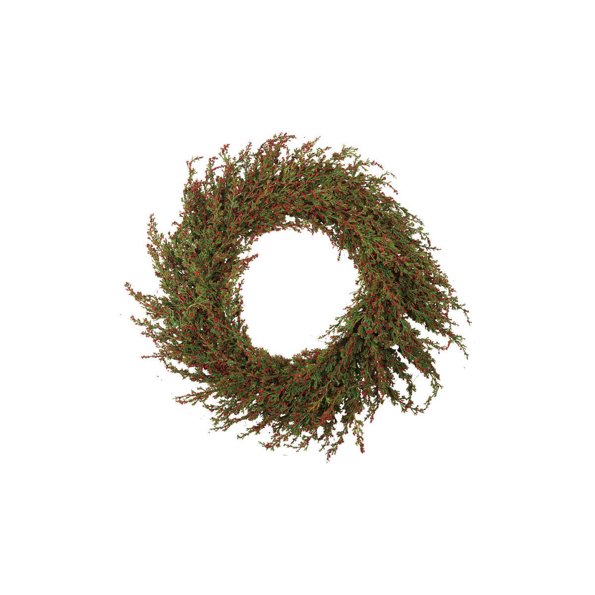 Faux Cypress Red Winterberry Garland or Wreath