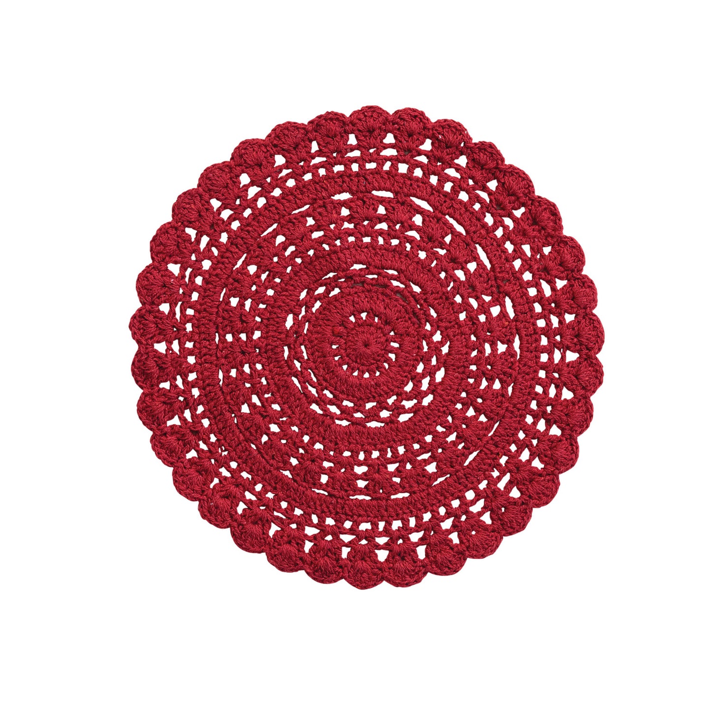 Red Crocheted Cotton Placemat