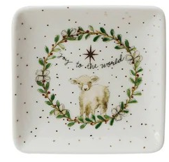 Stoneware Holiday Square Dish