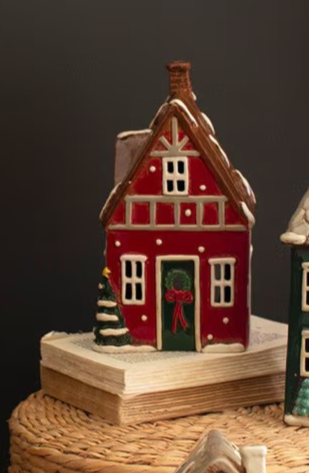 Ceramic Christmas Votive House Village