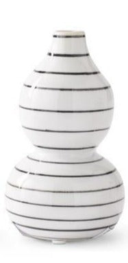 Striped White/Black Bud Vase