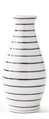 Striped White/Black Bud Vase