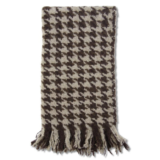 Brown & Cream Houndstooth Throw