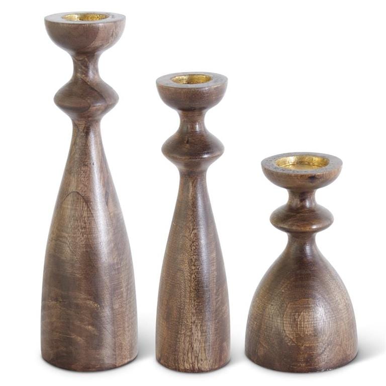 Wood Hourglass Shaped Candleholders – MStreetDecor