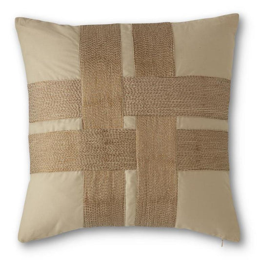 Tan with Gold Thread Pillow