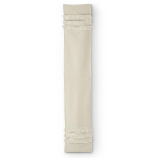 Ivory Cotton Table Runner With Fringe