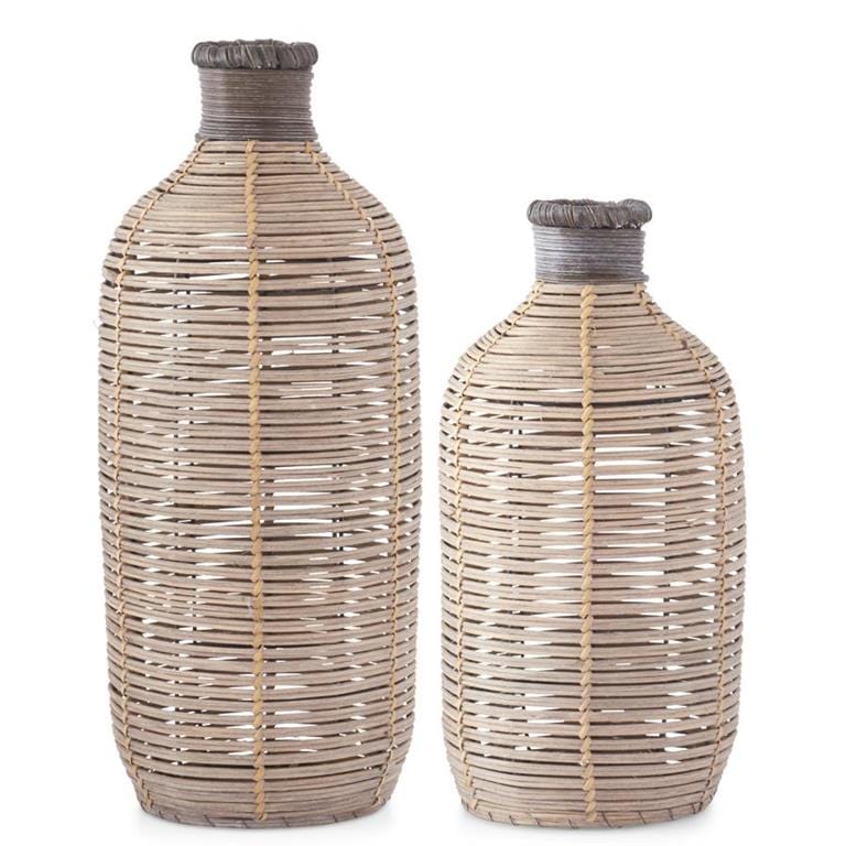 Woven Rattan Vases