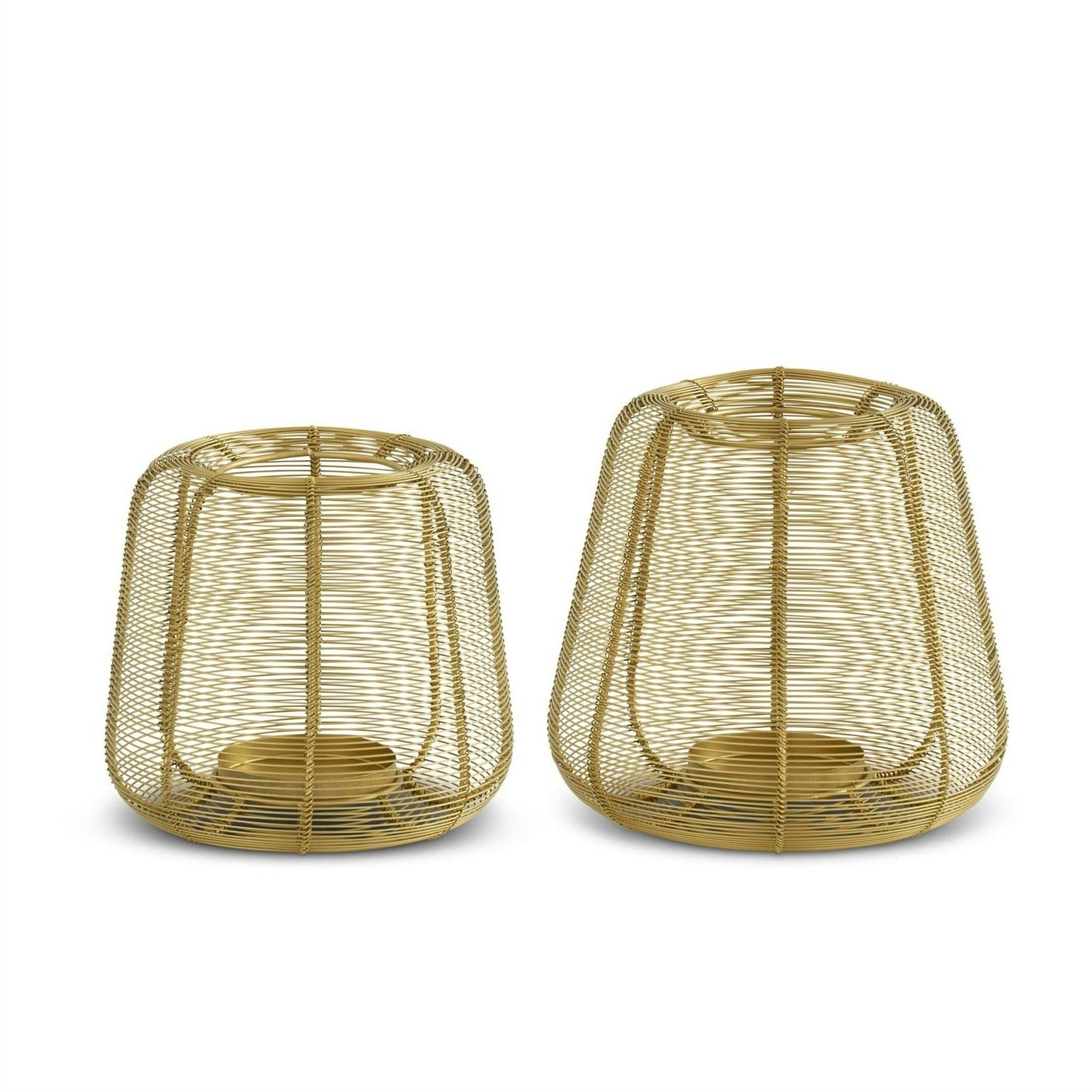 Gold Metal Wire Candleholders