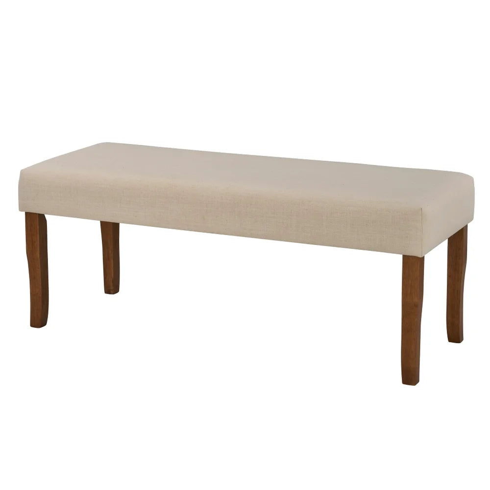 Classic Ivory Linen Bench