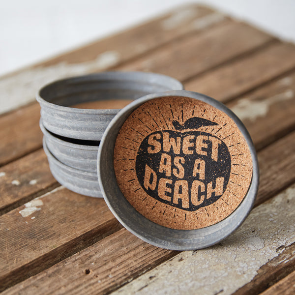 Mason Jar Lid Coaster - Sweet As A peach