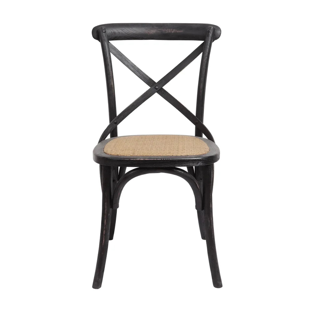 Brody X-Back Side Chair (Black Wash)