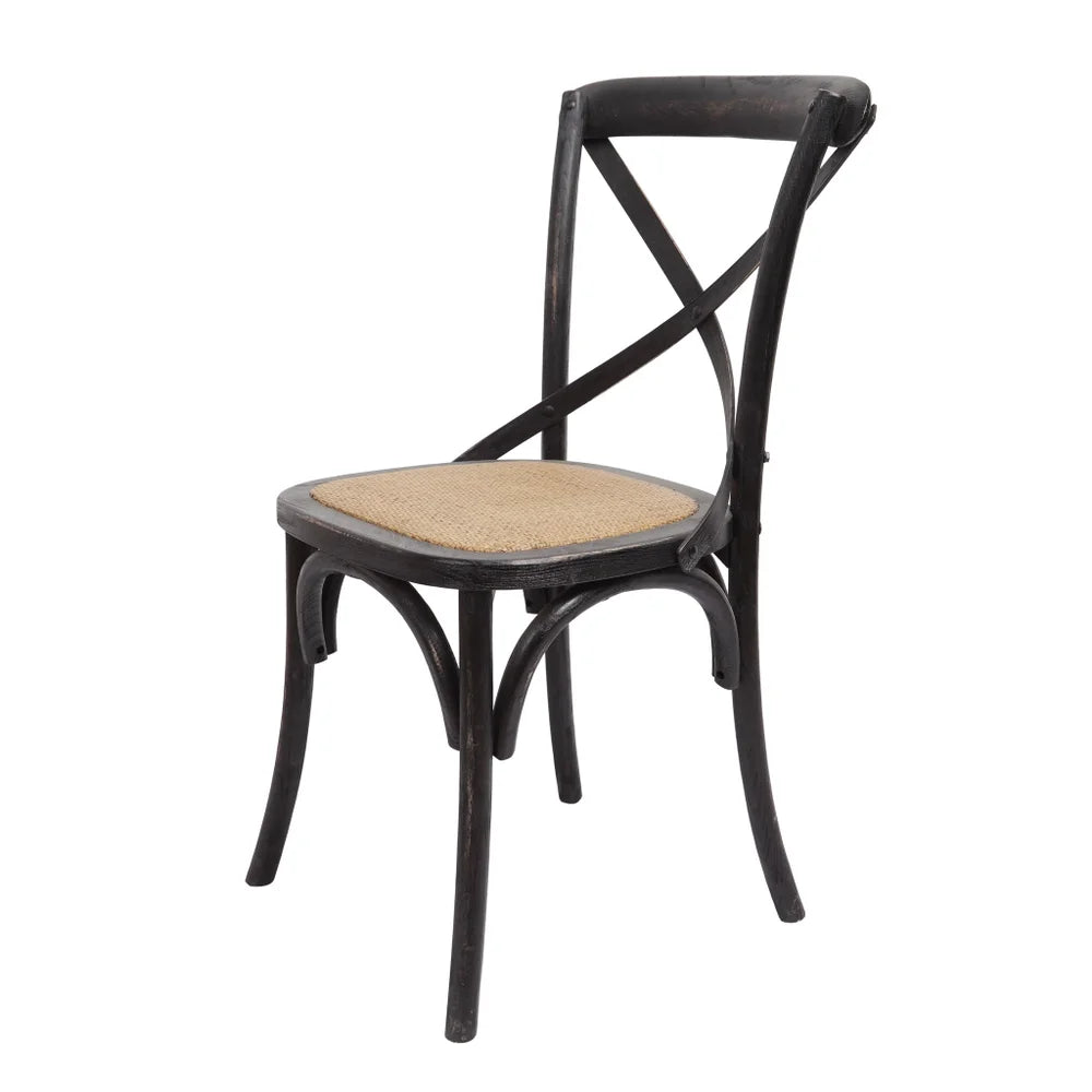 Brody X-Back Side Chair (Black Wash)