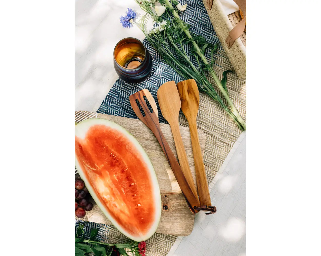 Sleek Teak Utensils Set