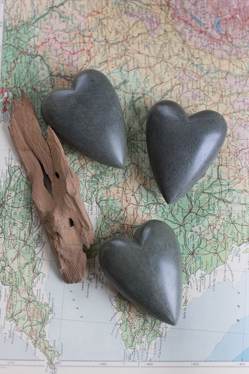 Hand Carved Stone Hearts