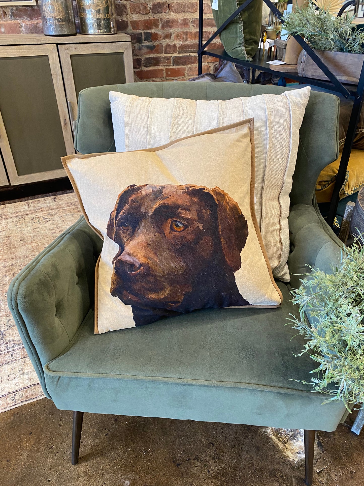 Hand Painted Labrador Canvas Pillow