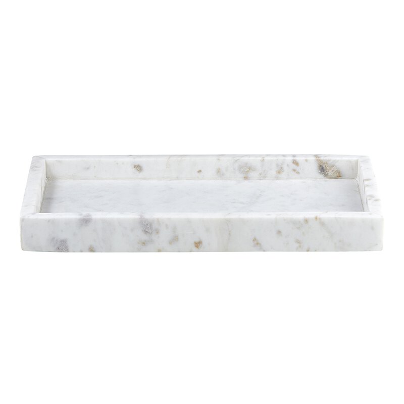 Rectangle Marble Tray- White