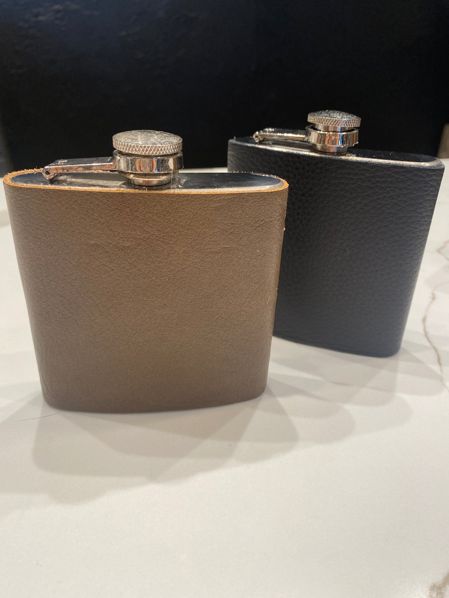 Short Leather Flask