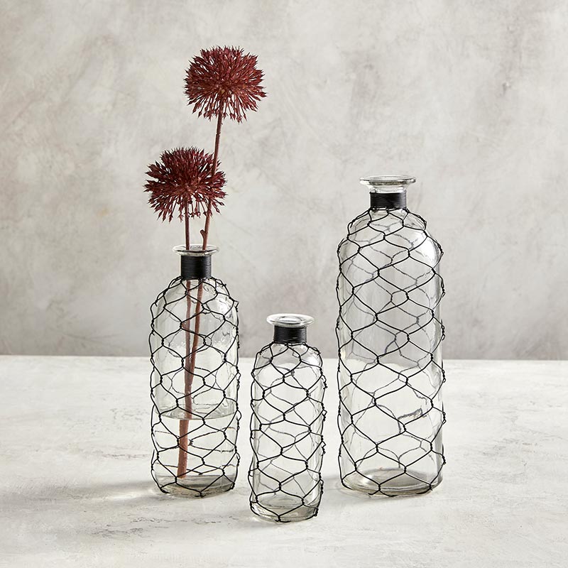 Glass Vase with Wire