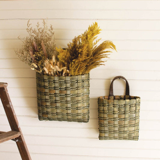 Olive Hanging Wall Basket