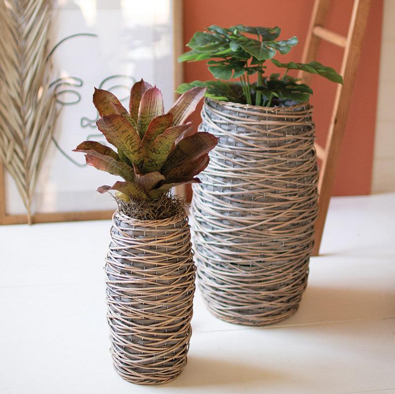 Oval Rattan Planter