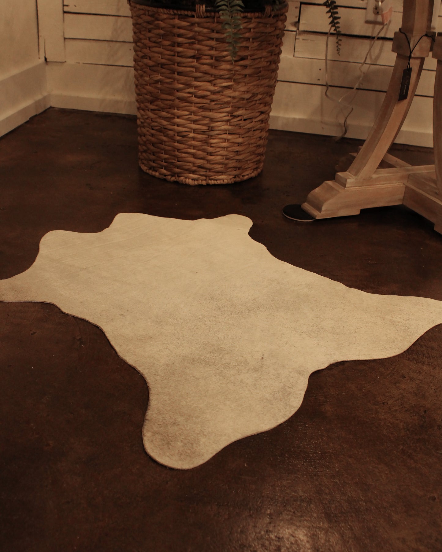 White Black Cowhide Rug