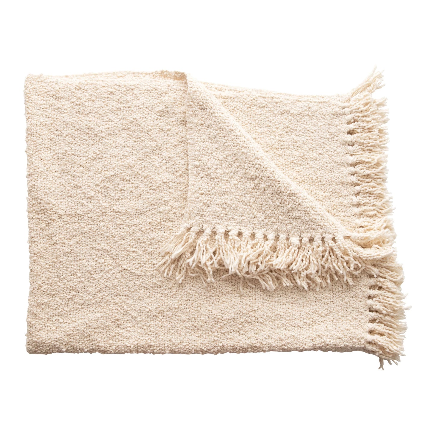 Boucle Throw with Fringe