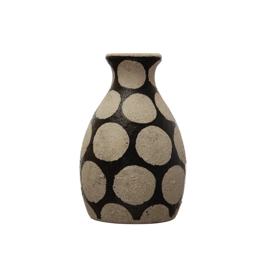  Vase Black & Cement Terracotta Vases