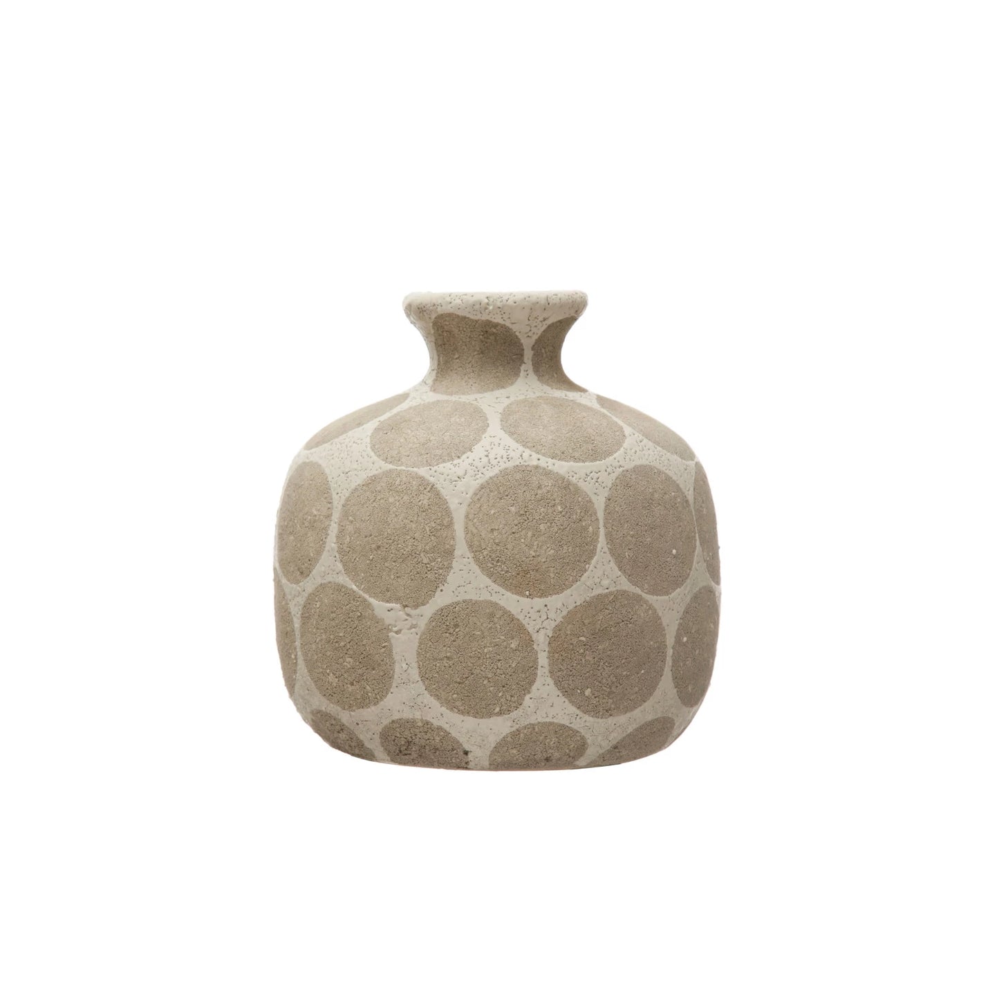  Rounded White & Cement Terracotta Vases